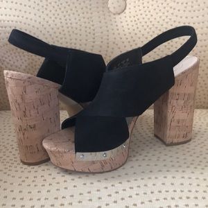Fergie Lunar Open Toe Cork Platform Sandals